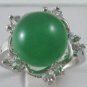 4 colors! fancy beautiful 10mm green jade /black agate 18KGP ring US #7,8,9 exit