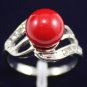 3 colors! Lady's beautiful 10mm red/black/pink shell pearl 18KGP ring #7,8,9