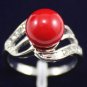 3 colors! Lady's beautiful 10mm red/black/pink shell pearl 18KGP ring #7,8,9