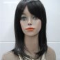Beautiful lady's long black brown Straight SYNTHETIC FIBER Hair wig #E-830