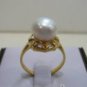 5 colors! fine10mm white/pink/purple/black shell pearl 18KGP ring US #7,8,9 exit