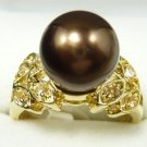 8 colors!10mm white/pink/purple/black/red/blue/coffee shell pearl ring US #7,8,9