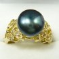 4 colors! charm cultured white/pink/black pearl 18KGP ring US Size 7,8,9 exit