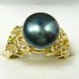4 colors! charm cultured white/pink/black pearl 18KGP ring US Size 7,8,9 exit