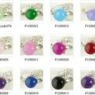 11 colors! 8mm green/blue/pink/purple/red jade balck agate/Amethyst ring #7,8,9