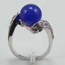 9 colors! fine 10mm red/green/pink/purple/blue jade Amethyst 18KGP ring #7,8,9