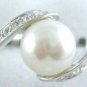 4 colors! lady's fine white/black pearl /red Zirconia bead 18KGP ring US #7,8,9