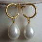 14 colors! 11*15mm white/pink/black/green/gray/coffee shell pearl dangle earring