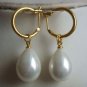 14 colors! 11*15mm white/pink/black/green/gray/coffee shell pearl dangle earring