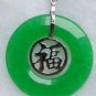 13 color! green/purple/red/blue/red circle jade bless happiness 18KGP pendant