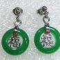 3 colors! lady's lovely Annular green jade bless happy stud dangle earring