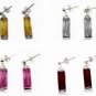 7colors!fine Rectangle white/pink/purple/red/blue/yellow Cubic zirconium earring