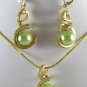 Fine 18KGP 12mm gray pink green black coffee sea shell pearl earring ring set