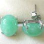 11 colors! lady's fancy charm green jade/ black agate 18KGP stud earring