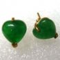 5 colors! lovely fancy green/purple/red/blue heart love jade 18KGP stud earring
