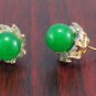 9 colors! fine 10mm green/pink/purple/blue/red jade /black agate stud earrings