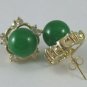 8 colors! lady's charming light green/green jade /black agate 18KGP stud earring