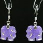 7 colors! charm green/purple jade carved elephant dangle stud earring free ship