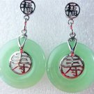 10 colors! fine circle green jade/black agate bless happy/long life/love earring