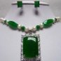 3 colors!white pearl &green/purple jade tiger eye stone necklace pendant earring