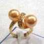 19color-twins 10mm white/pink/black/gray/red/blue/yellow/coffee shell pearl ring