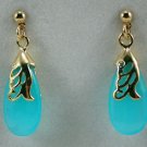 12 colors!fine fashionable green/blue/purple/yellow/red jade dangle stud earring