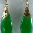 4 colors! lady's beautiful purple/green/red/yellow jade dangle stud earrings