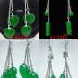 7 colors! lady's beautiful green/purple jade bead dangle earrings free shipping