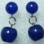 6 color! fancy green/red/blue/yellow/purple/pink apple jade stud dangle earrings