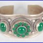 Stunning tibet silver green blue purple jade red coral turquoise bangle bracelet