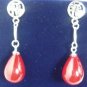 9 color! fancy beautiful tear-drop red jade stud dangle earrings