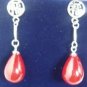 9 color! fancy beautiful tear-drop red jade stud dangle earrings