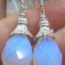 6 color! nice faced white moonstone/pink jade/yellow/blue/purple bead earrings