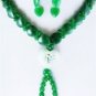 7 colors! white pearl & green heart love jade necklace + heart pendant earrings