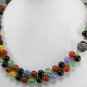 5 colors! green/colorful jade black pearl tiger eye stone necklace bless clasp