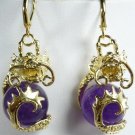 12 color! 12mm green/blue/purple/pink jade black agate Amethyst dragon earring