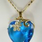 Lady's noblest pink purple blue red heart love zircon bead flower 18KGP pendant