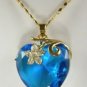 Lady's noblest pink purple blue red heart love zircon bead flower 18KGP pendant