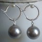 16 colors! 14mm white/pink/red/gray/yellow/coffee/blue/black shell pearl earring