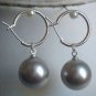 16 colors! 14mm white/pink/red/gray/yellow/coffee/blue/black shell pearl earring