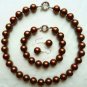 13 colors! New! beautiful set of 14mm shell pearl necklace bracelet & earrings