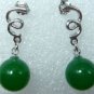 4 color! lovely 10mm green/light green jade bead stud dangle earring free ship