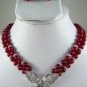 7 color- green/red/pink/blue/purple jade tiger eye stone butterfly necklace set