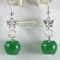 5 color! lovely green/blue/red/yellow/pink apple bless jade butterfly earrings