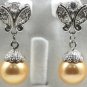 18 colors12mm white/pink/gray/black/red/blue/green shell pearl butterfly earring