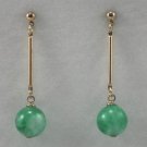 2 colors! lady's beautiful10mm purple/green jade bead dangle stud earring