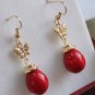 13 colors!11*15mm pink/red/blue/black/green/yellow/coffee shell pearl earrings