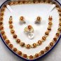 5 color!green jade/tiger eye stone/turquoise/black agate necklace bracelet set