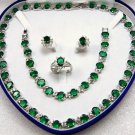 8 color!green/blue/colorful/red/pink/purple zircon necklace earring bracelet set