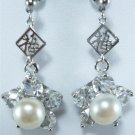 3 colors! charming white/pink/black pearl bead dangle bless lucky earrings